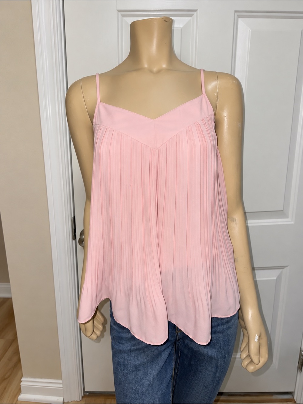 Banana Republic Pink Pleated Chiffon Cami Tank Top XS